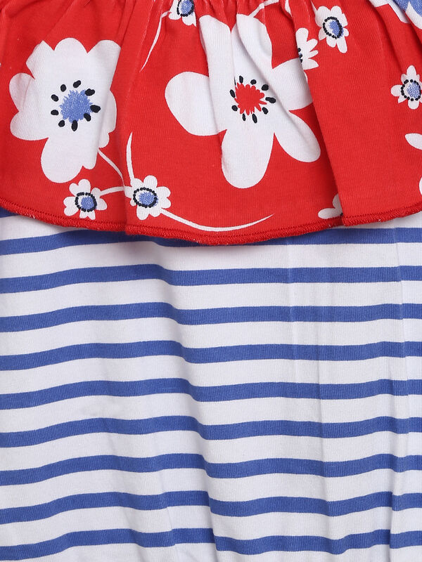 Striped Sleeveless Overall Blue image number 2